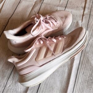 Adidas Women’s Running Shoes Pink  LaceUp Sneakers Sz 7 Athletic Trainers 0034
